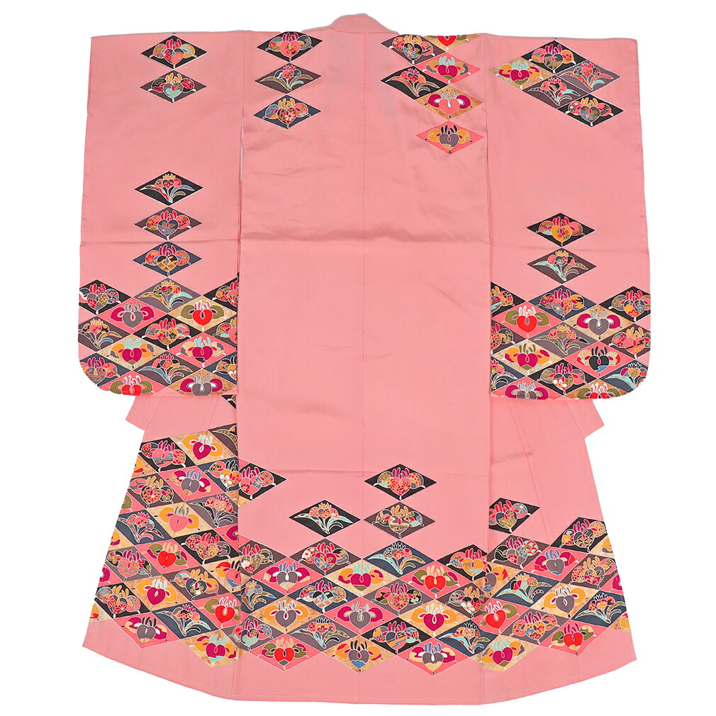 Kisste（キステ） 七五三 着物 セット 7歳 女の子 ピンク 橘 菱 7歳