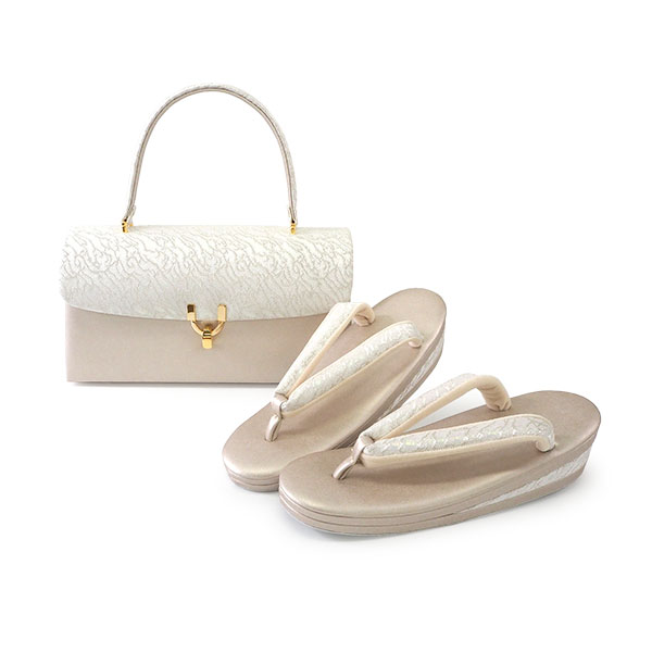 新品　フォーマル系　草履　バッグ　セット　ローヴデコルテ　L シルバー NISHIORI 高級 ローブ デコルテ 草履バッグ セット 選べる 2カラー 5