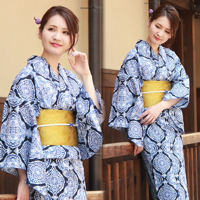 HANAE MORI 浴衣 レディース セット 3点 （浴衣＋帯＋下駄