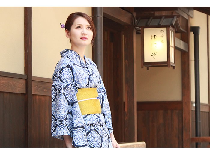 HANAE MORI 浴衣 レディース セット 3点 （浴衣＋帯＋下駄
