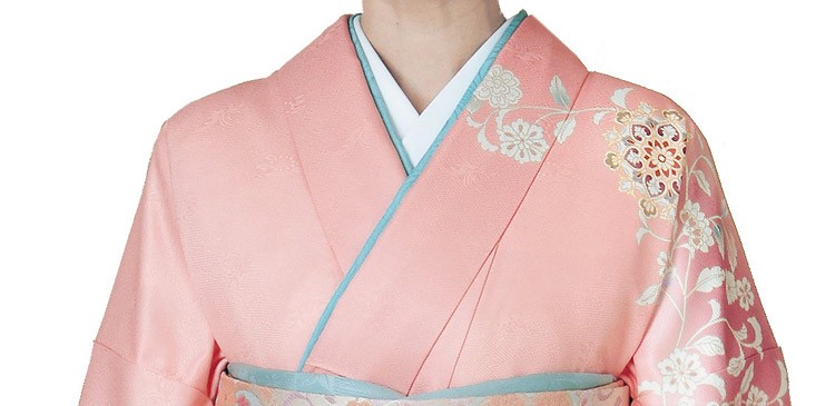 H.L 訪問着 単品 ピンク地 華紋唐草柄 フリー サイズ アッシュ