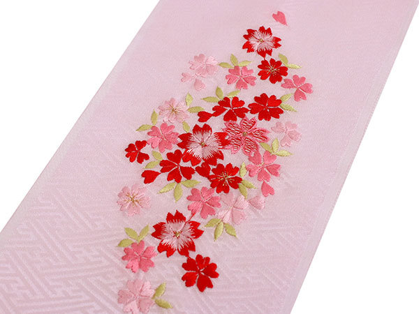 七五三 刺繍 半衿 単品 子供用 3歳 7歳 ピンク 赤 桜 日本製 正絹 着物 和服 和装 和小物 女の子 はんえり 襟 SDGs :  20038425 : 京都 きもの京小町 - 通販 - Yahoo!ショッピング