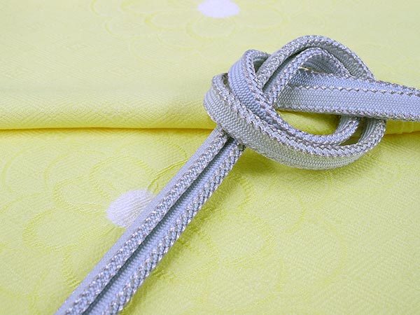 帯揚げ 帯締め セット 正絹 レモンイエロー 丹後ちりめん 小帽子