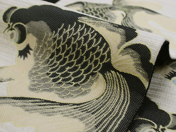 作り帯　大花・金魚　リバーシブル　半幅帯 作り帯大花・金魚リバーシブル半幅帯