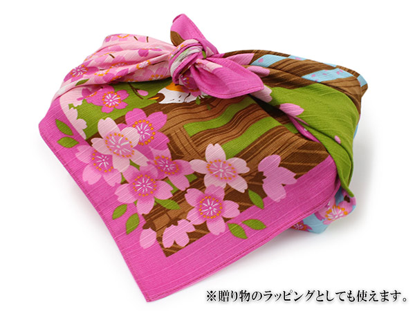【新品未使用】風呂敷 綿小ふろしき 花景色　四季の12枚セット 風呂敷 綿小ふろしき お花見 桜 4月 ピンク色 50cm 中巾 小さい 日本製