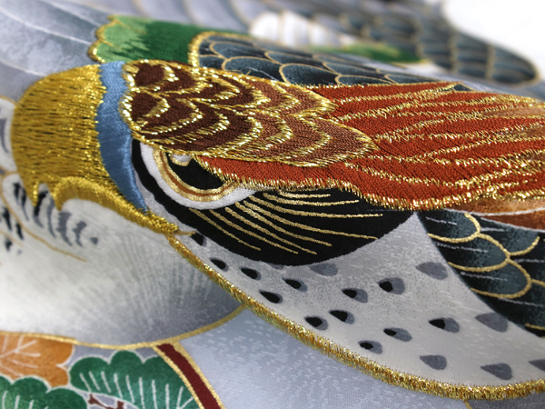 お宮参り 産着 男の子 白 鷹 着物 長襦袢 セット 一つ身 掛着 古典