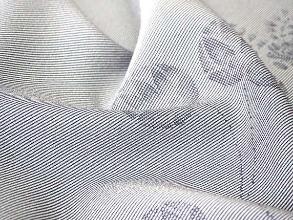 着物 小紋 反物 正絹 丹後ちりめん 紺 万筋小紋 葵 フルオーダー