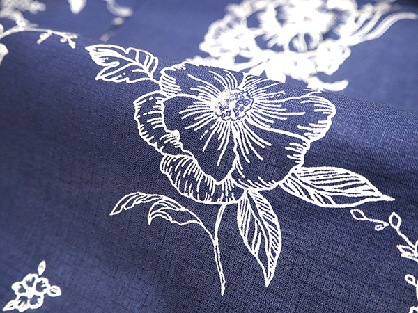 子ども 浴衣 女の子 紺 花柄 単品 ゆかた 100 110 120 130 3歳 5歳 6歳