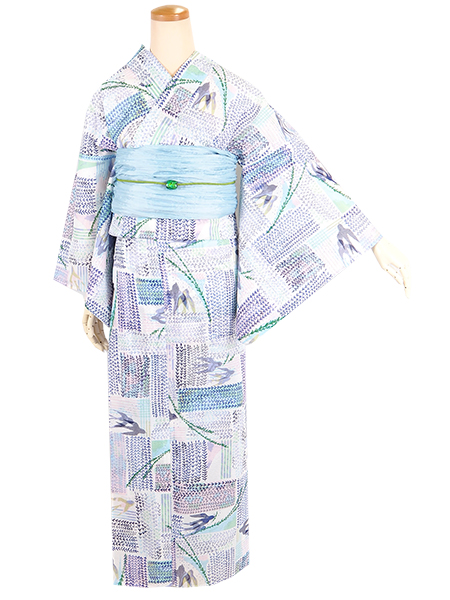 浴衣 単品 レディース フリーサイズ 楊とつばめ グリーン