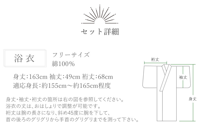 浴衣と和装小物セット 浴衣 7点セット フルセット ( 帯 下駄 着付け小物セット ) デビュー