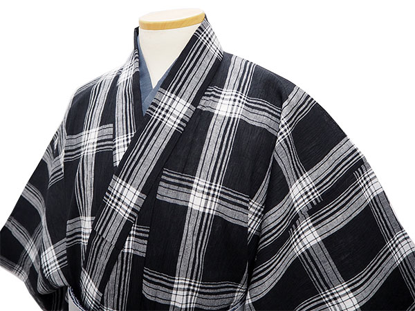 麻上布 メンズ夏着物 絣柄 黒に近い濃藍 アンティーク着物 A-1313 麻上布 メンズ夏着物 絣柄 黒に近い濃藍 アンティーク着物 A-