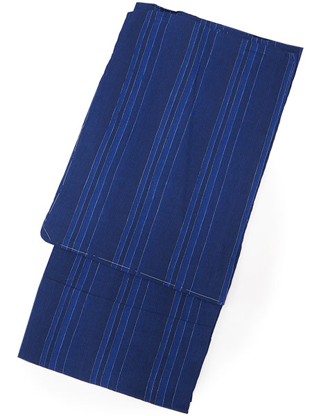 着物 夏着物 綿麻 琵琶上布 Lサイズ 洗える 濃紺 縞 普段着 メンズ 夏