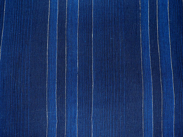 着物 夏着物 綿麻 琵琶上布 Lサイズ 洗える 濃紺 縞 普段着 メンズ 夏