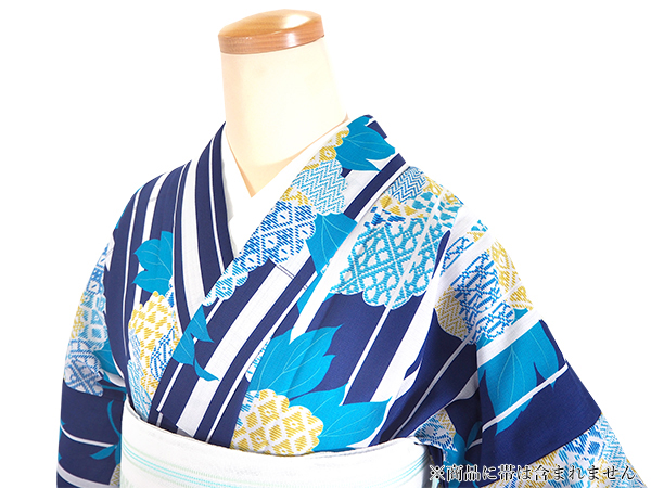 浴衣 レディース セオアルファ 女性用 月華美人 東レ セオα 紺