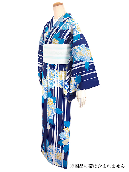 浴衣 レディース セオアルファ 女性用 月華美人 東レ セオα 紺
