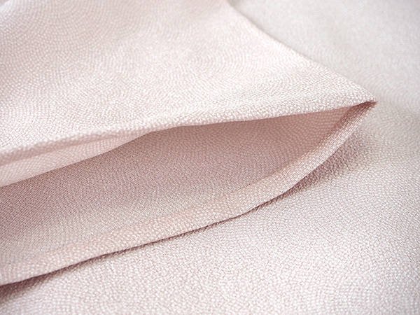 シルック 着物 単衣 江戸小紋 Lサイズ ピンクベージュ 鮫小紋 洗える