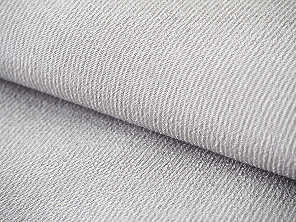 シルック 着物 単衣 江戸小紋 Lサイズ ライトグレー 万筋 ストライプ