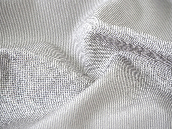 シルック 着物 単衣 江戸小紋 Lサイズ ライトグレー 万筋 ストライプ