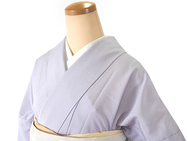 シルック 着物 単衣 江戸小紋 Lサイズ 薄紫 パープル 万筋