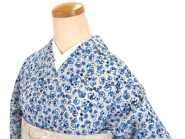 京都 岡重 ポリエステル 洗える着物 個性派 犬柄 小紋 着物 仕立て上がり kimono-waku_kimono-hitoe-tore-1056