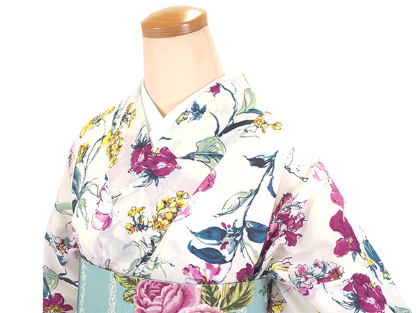 小紋 袷 ピンク地に花柄 洗える着物 楽天市場】洗える着物 小紋 ピンクの