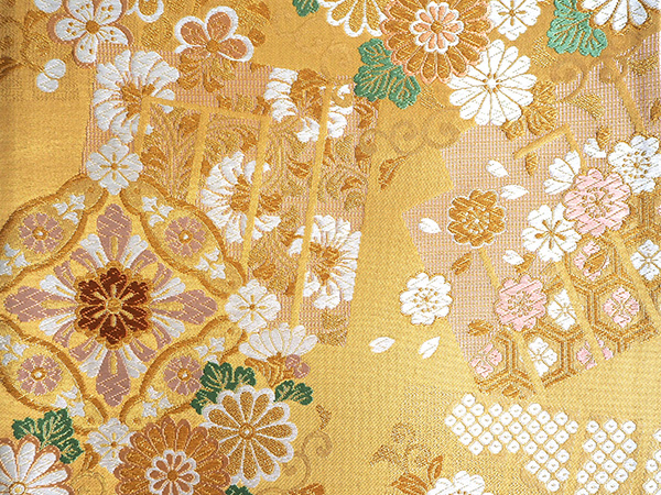 高級 袋帯 正絹 六通柄 西陣織 ゴールド 唐織 訪問着 色無地 フォーマル 袋帯 正絹 六通柄 未使用 仕立て付き フォーマル 六通 西陣織 ゴールド