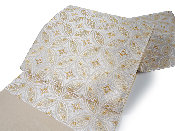 袋帯 正絹 六通柄 未使用 仕立て付き フォーマル 六通 西陣織 ゴールド