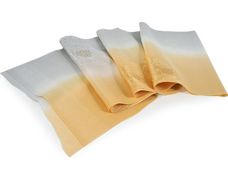 帯揚げ 帯締め セット 正絹 イエローベージュ ぼかし 宝相華 帯揚