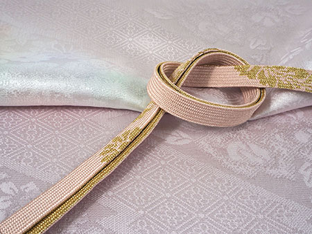 帯揚げ 帯締め セット 正絹 淡いピンク紫 虹色 ぼかし 菱 四季の花