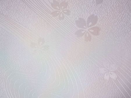 帯揚げ 帯締め セット 正絹 淡い紫 淡い緑 ぼかし 流水 桜 地紋 帯揚