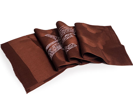 帯揚げ 帯締め セット 正絹 カジュアル 丸組 こげ茶 熨斗 こげ茶×茶 帯