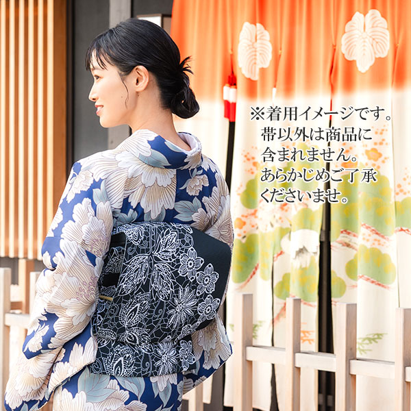 名古屋帯 新品 仕立て上がり オリジナル 深緑地 花柄 洗える 名古屋帯 新品 仕立て上がり オリジナル 深緑地 花柄 洗える