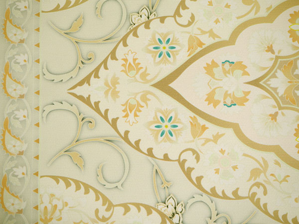 名古屋帯 新品 仕立て上がり オリジナル 薄黄緑地 アイボリー 薄ピンク