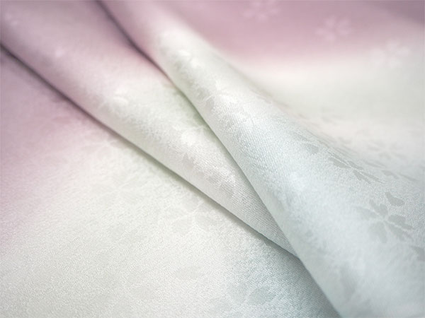 帯揚げ 帯締め セット 正絹 渋薄紫×淡い水色地 桜地紋 渋薄紫×ゴールド