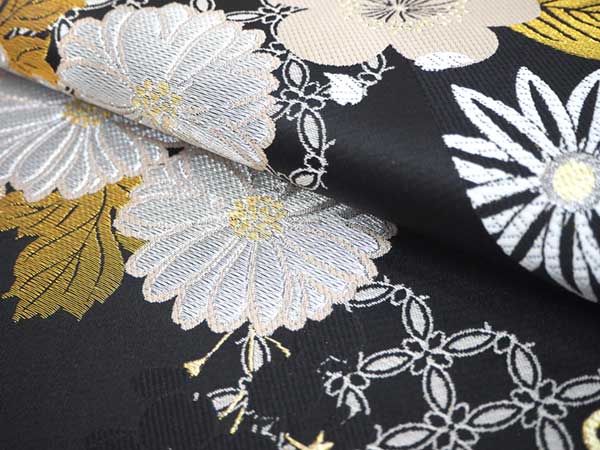 袋帯 礼装 黒地 梅 菊 牡丹 単品 新品 振袖 訪問着 フォーマル 結婚式