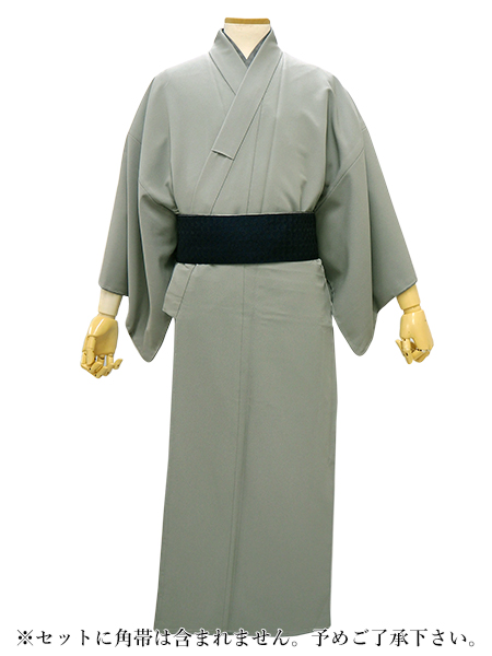 洗える 着物 羽織 2点セット アンサンブル メンズ 男性 和装 グレー