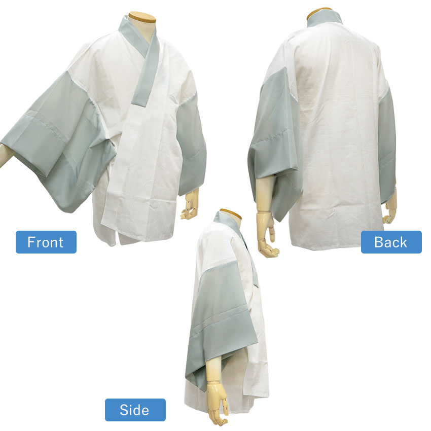 半襦袢 メンズ 日本製 男性用 M L LL 紺 グレー 白 半衿 袖無双 洗える