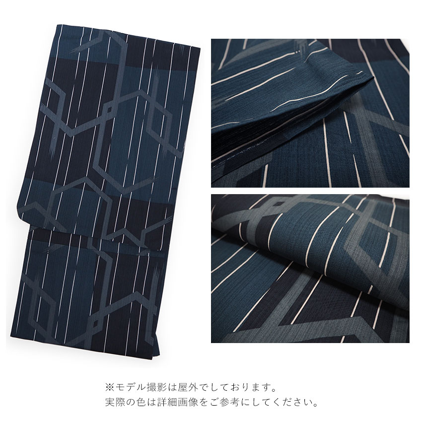 Matsu　長襦袢　袖無双胴抜き仕立て　紋ちりめん（瓢箪・馬）　紺色　正絹 Matsu 長襦袢 袖無双胴抜き仕立て 紋ちりめん（瓢箪・馬） 紺色