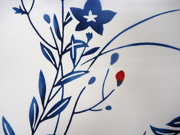 竺仙 浴衣 夏着物 反物 単品 注染 綿 白地 桔梗 レディース 女性 大人