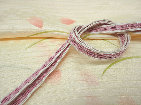 夏物の袋帯　正絹　オシャレ帯締め添えて 帯揚げ帯締めセット 夏 夏用 絽 新品 正絹 濃色系 紺青 紫 抹茶 赤
