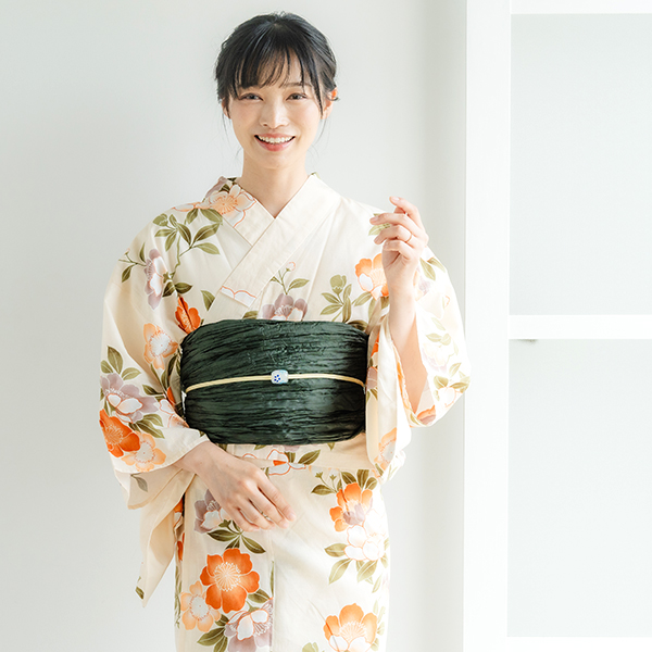 初心者OK♪ セパレート大人浴衣 3部式＆おはしょりベルト付き 帯セット涼しい F初心者OK♪ セパレート大人浴衣 3部式＆おはしょりベルト付き