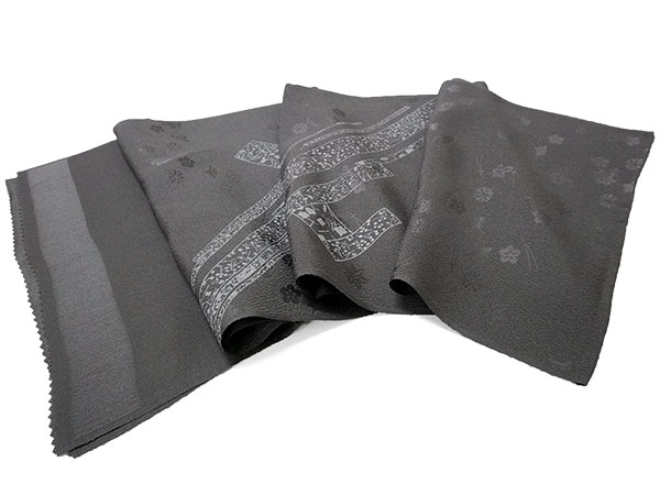 帯揚げ 帯締め セット 正絹 カジュアル向き 丸組 グレー 幾何学柄