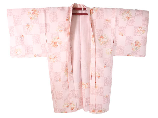【美品】レース羽織　ピンク　通年　M 洗える Prices down4】レース 羽織「ピンク」着物カーデ 洒落小物 春コート