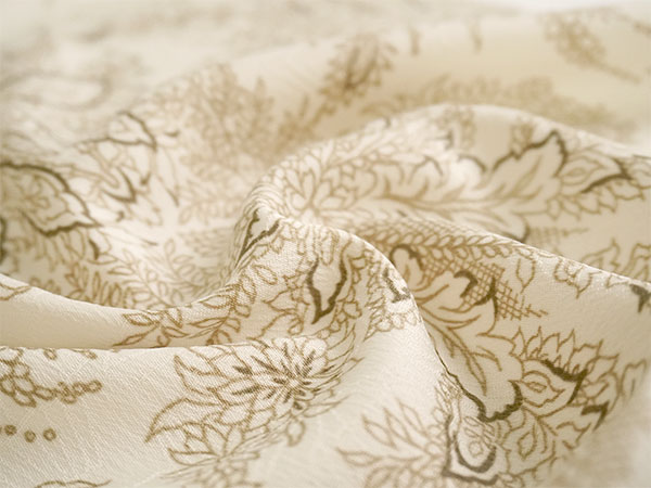 平和屋着物▽小紋 単衣 更紗花唐草間道 洗える着物 BAAT9069yc