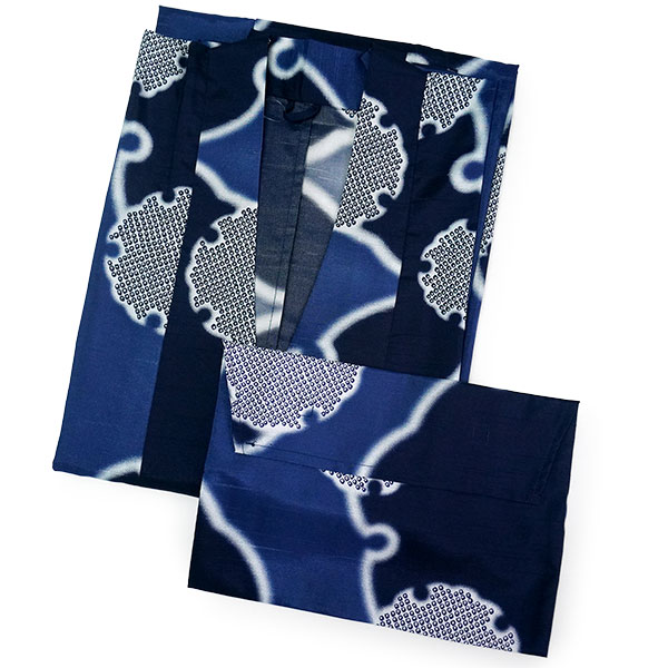 着物 雨コート 撥水加工 ブルー 雪輪 XLサイズ 仕立て上がり ワンピース 道中着衿 携帯ポーチ付き ポリエステル 塵除け |  | 01