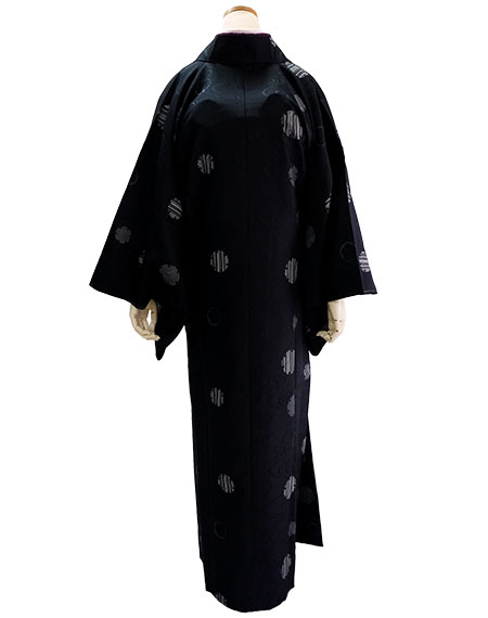 着物 雨コート 撥水加工 ダークネイビー 雪輪 XLサイズ 仕立て上がり ワンピース 道中着衿 携帯ポーチ付き ポリエステル 塵除け |  | 08