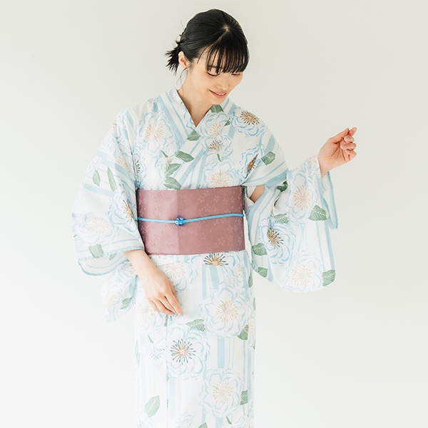 浴衣 セパレート 作り帯 桐下駄 3点 セット 12柄 セパレート浴衣 白 紺