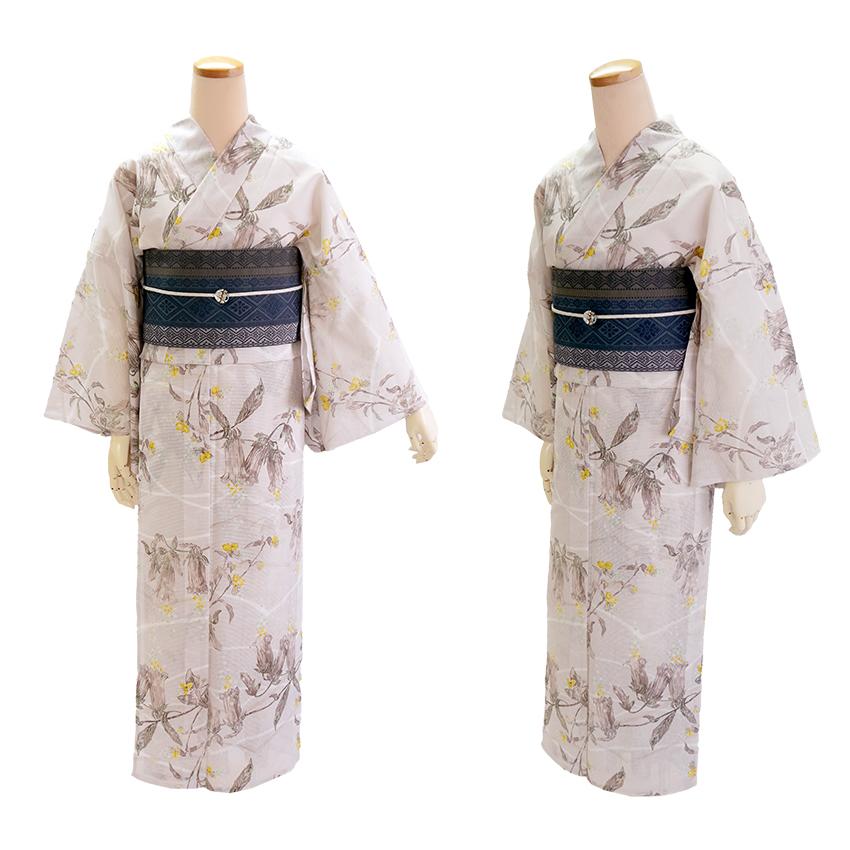 浴衣 レディース 単品 みすゞうた フリーサイズ 綿絽 薄ピンク 花