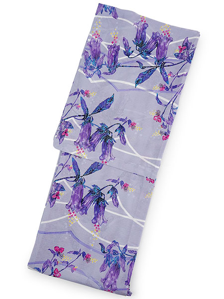 浴衣 レディース 単品 みすゞうた フリーサイズ 綿絽 青紫 花