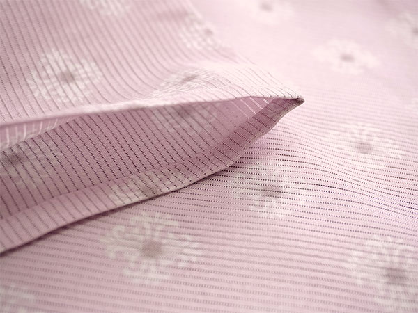 洗える 夏着物 絽 お仕立て上がり 単品 ピンク 華紋 小花 Lサイズ 和服